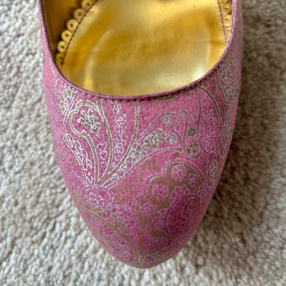 Hale Bob Rosy Mary Jane Pink and Gold Heels-Size 10 - Picture 3 of 7